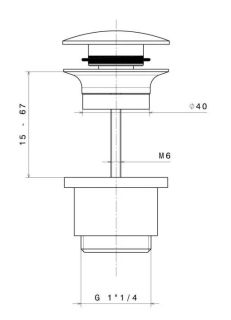 Донный клапан для раковины Kerama Marazzi Eterna 24686KM.50.050 сталь